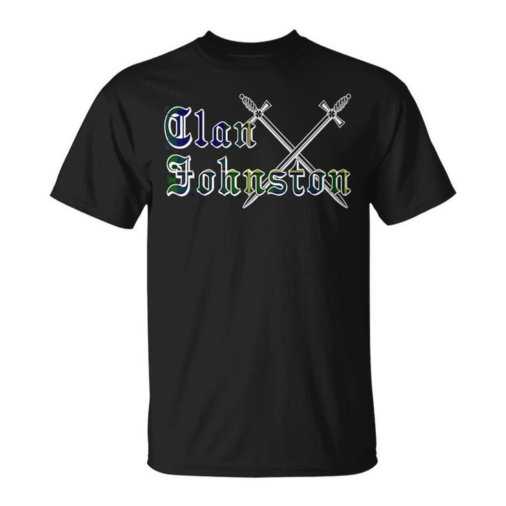 Clan Johnston Surname Last Name Scottish Tartan Funny Last Name Designs Funny Gifts Unisex T-Shirt