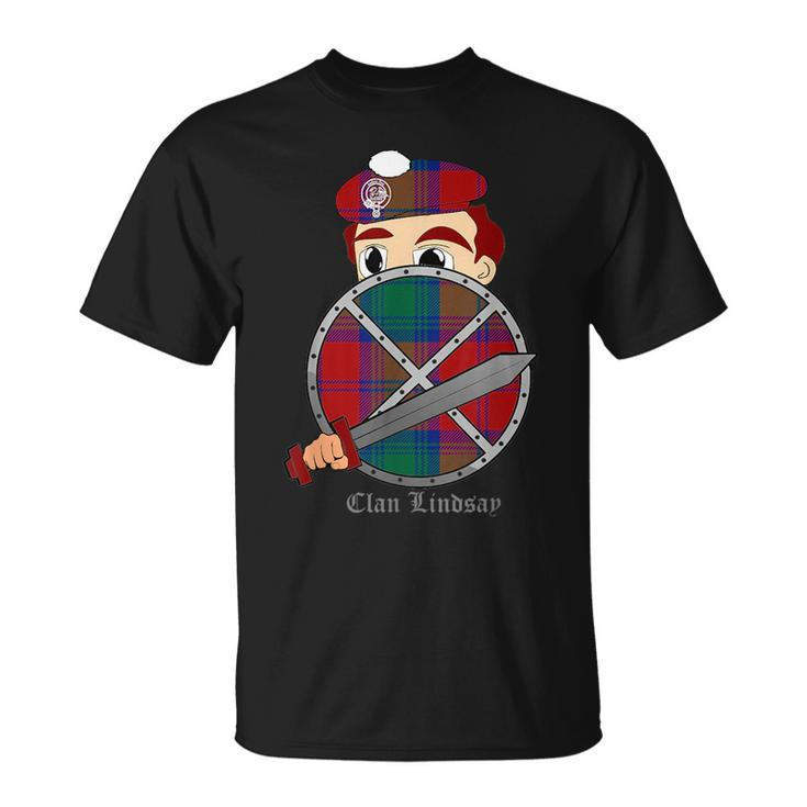 Clan Lindsay Surname Last Name Scottish Tartan Crest Funny Last Name Designs Funny Gifts Unisex T-Shirt