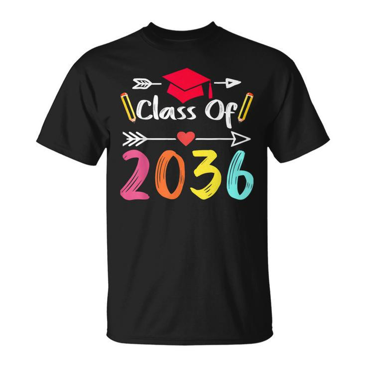Class Of 2036 Grow With Me First Day Of Kindergarten T-Shirt