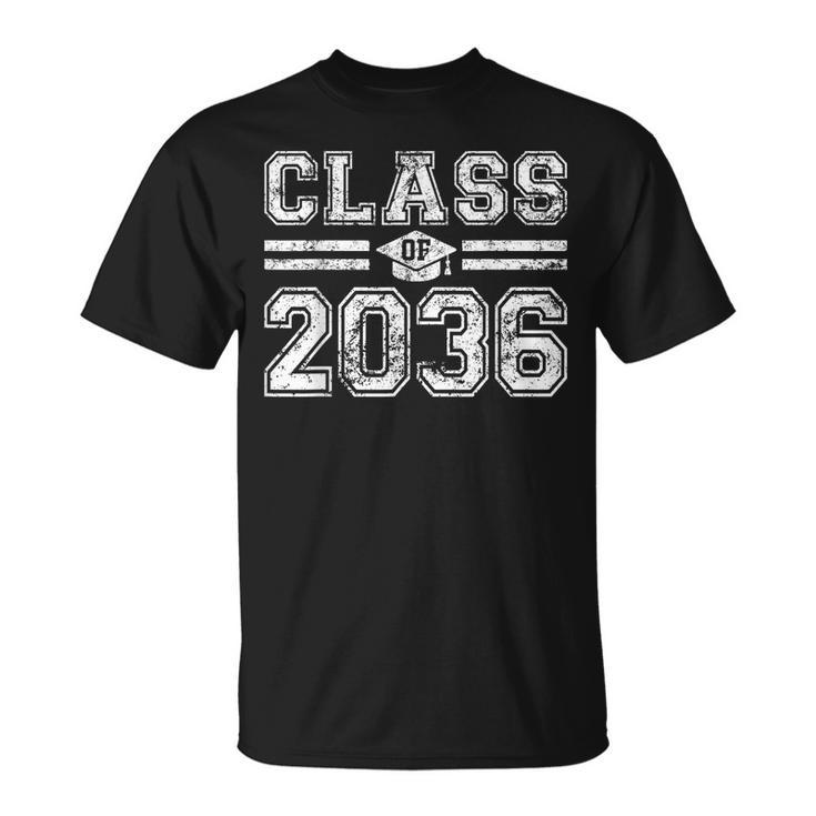 Class Of 2036 Grow With Me Graduation First Day Of School T-shirt