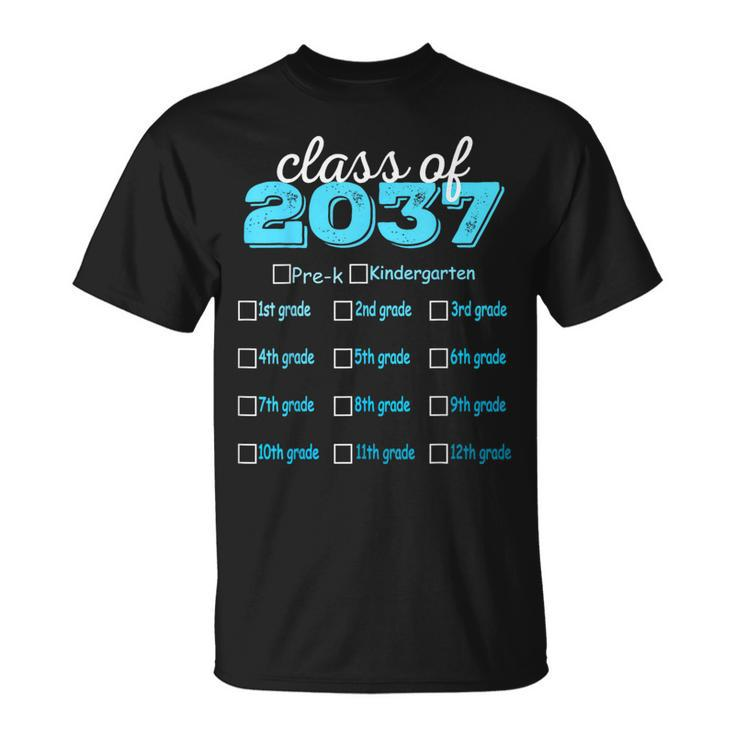 Class Of 2037 Grow With Me Hello Preschool First Day Prek  Unisex T-Shirt