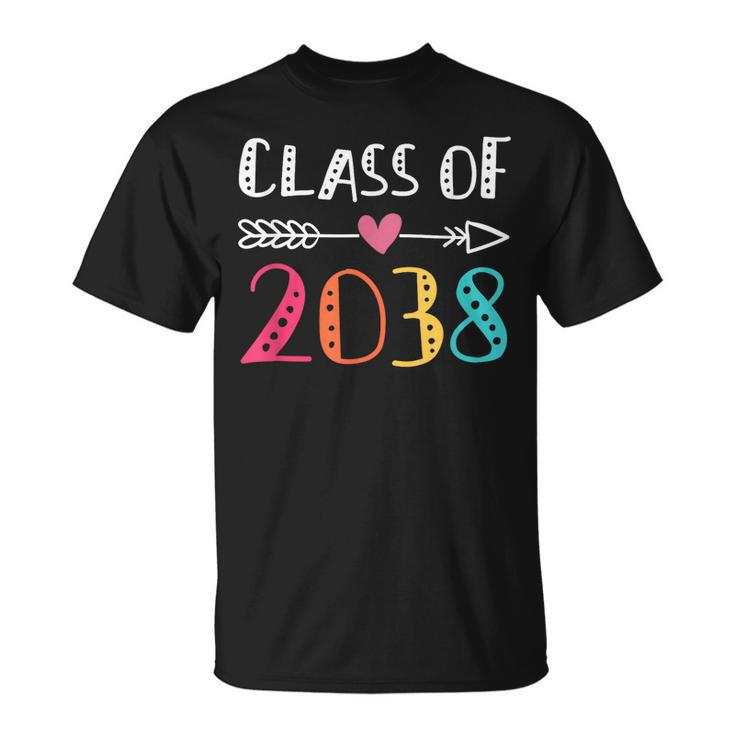 Class Of 2038 Kindergarten Pre K Grow With Me Graduation  Unisex T-Shirt