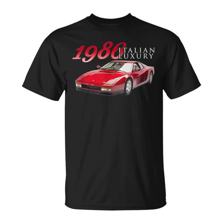 Classic Cars1986 Luxury Italian Sports Car Red Sports Car  Unisex T-Shirt