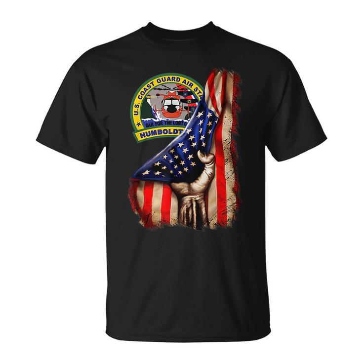 Coast Guard Air Station Humboldt Bay American Flag Unisex T-Shirt