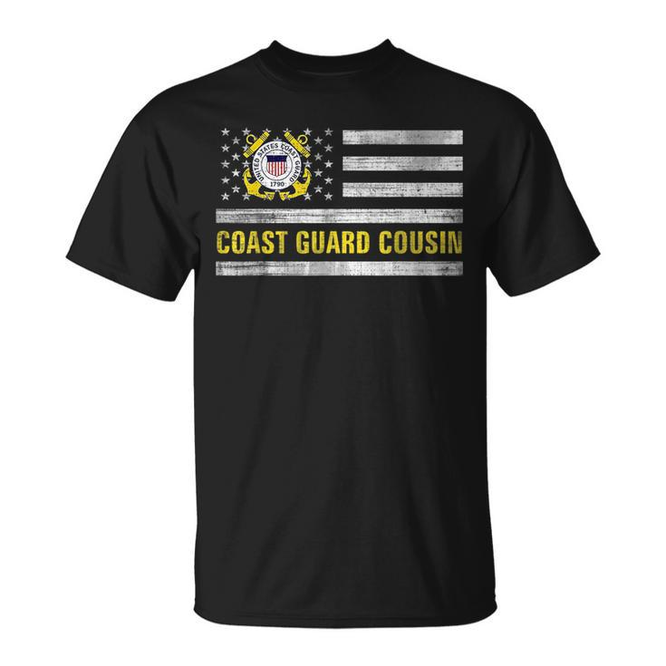 Coast Guard Cousin With American Flag Gift For Veteran Day Veteran Funny Gifts Unisex T-Shirt