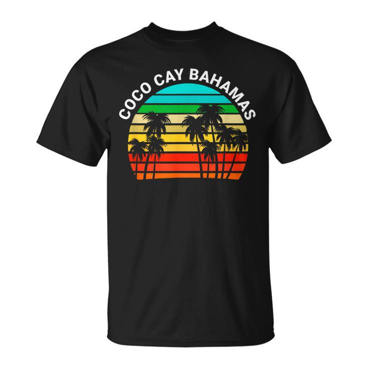 Coco Cay Bahamas Vintage Sunset Palm Trees T-Shirt