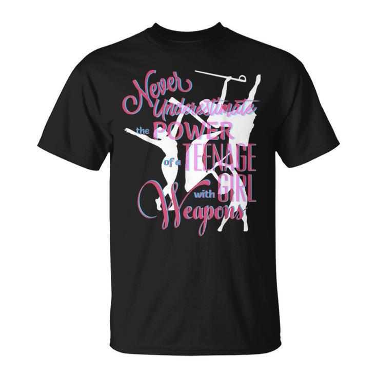 Color Guard  Never Underestimate Nage Girl W Weapons Unisex T-Shirt