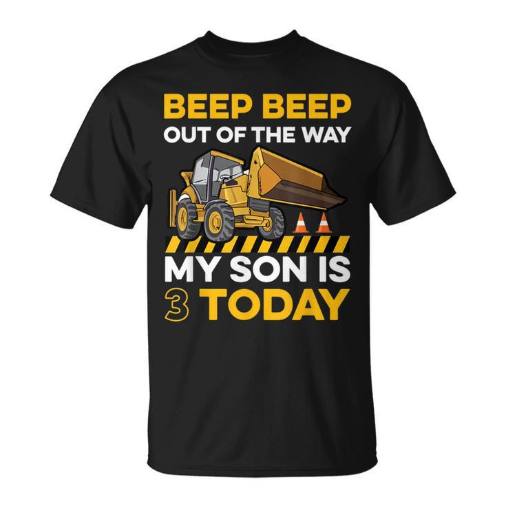 Construction Quote For A Dad Of A 3 Year Old Birthday Boy T-Shirt