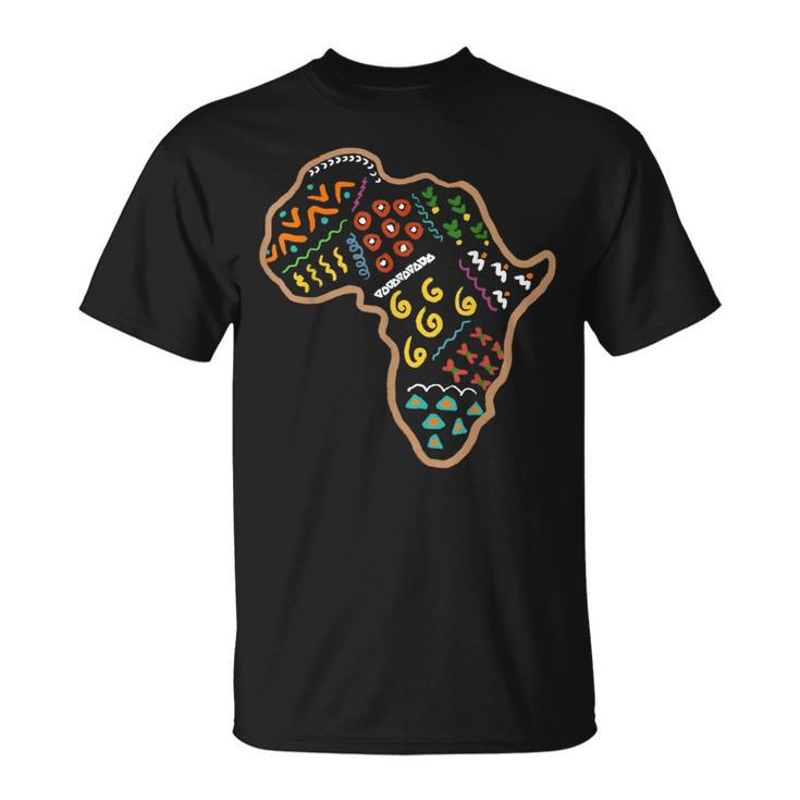 Continent Of Africa Colorful Doodle Design Unisex T-Shirt