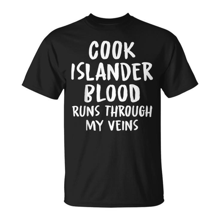 Cook Islander Blood Runs Through My Veins Novelty Word T-Shirt