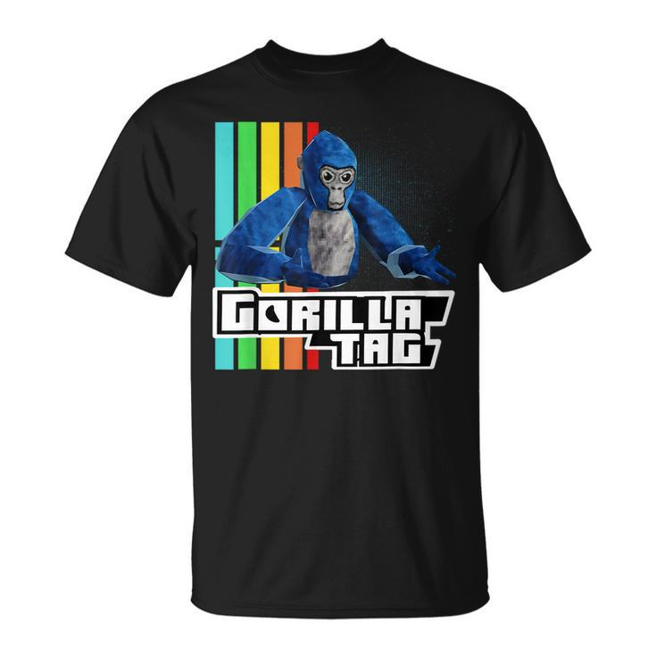 Cool Gorilla Tag Retro Gorilla Tag Monke Vr Gamer T-Shirt