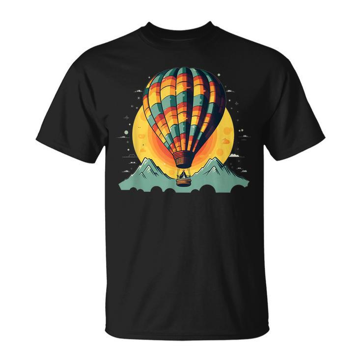 Cool Hot Air Balloon With Mountains  Unisex T-Shirt