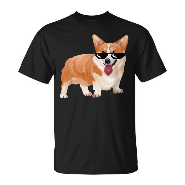 Corgi Dog Meme With Glasses  Unisex T-Shirt