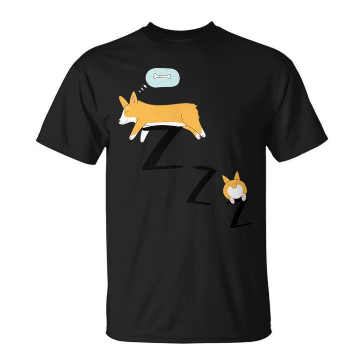 Corgi Dog Pajama Sleep   Unisex T-Shirt