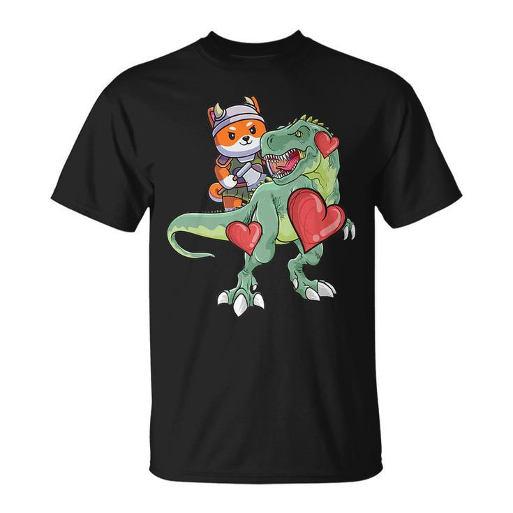 Corgi Riding Dinosaur Funny Reptile Animal Lover Graphic   Unisex T-Shirt