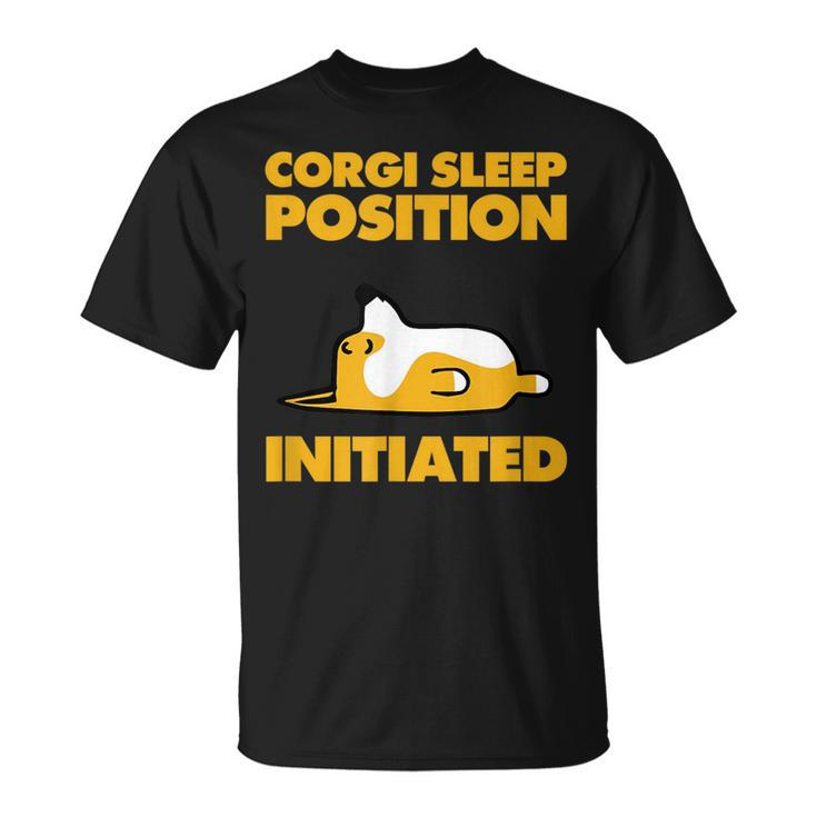 Corgi Sleep Position Initiated T  Unisex T-Shirt