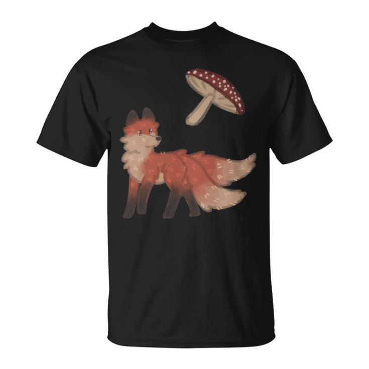 Cottagecore Fox Mushroom Aesthetic Mycology Goblincore Unisex T-Shirt
