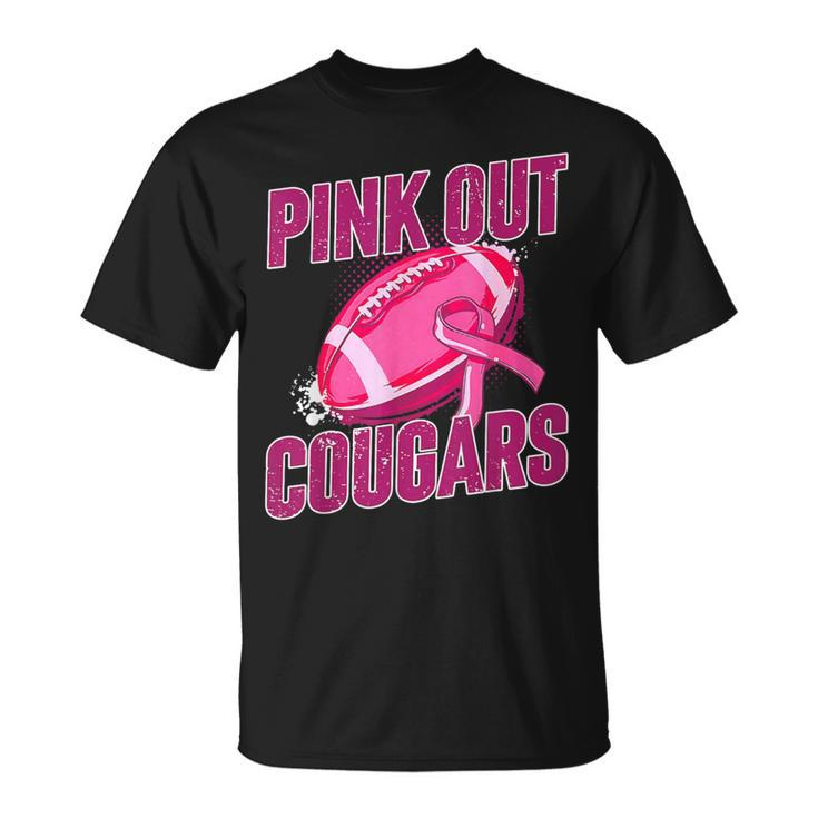 Cougars Pink Out Football Tackle Breast Cancer T-Shirt