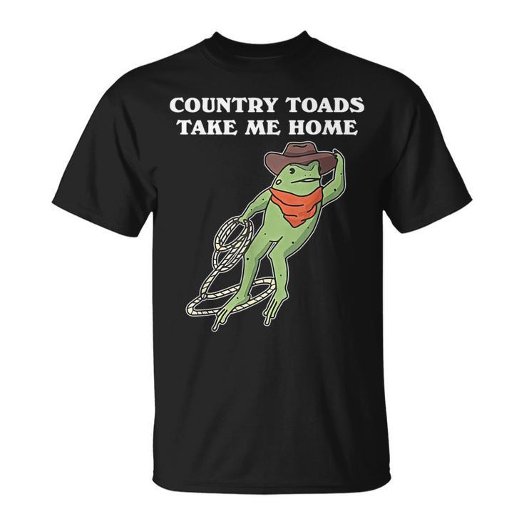 Country Toads Take Me Home Cowboy Frog Western T-Shirt