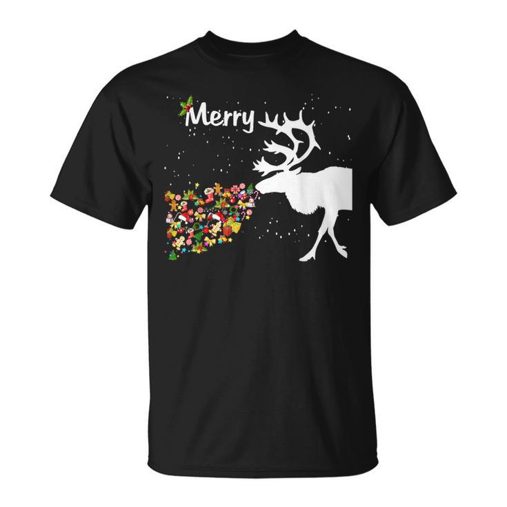 Couples Sick Reindeer Diy Ugly Christmas Sweater T-Shirt