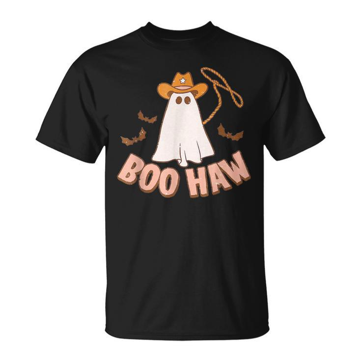 Cowboy Cowgirl Boohaw Retro Western Ghost Halloween Party Unisex T-Shirt