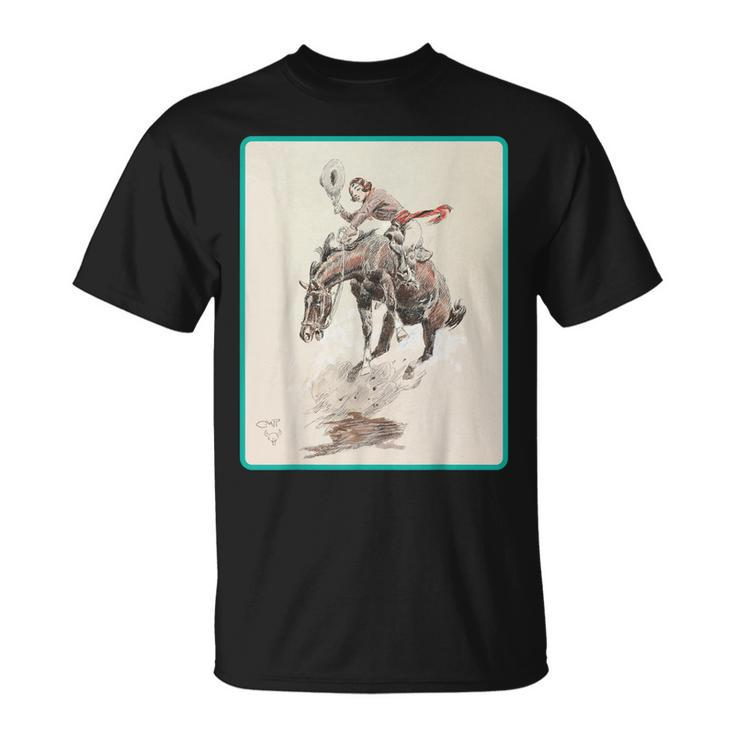 Cowgirl Cowboy Rodeo Horse Western Country Vintage America Unisex T-Shirt
