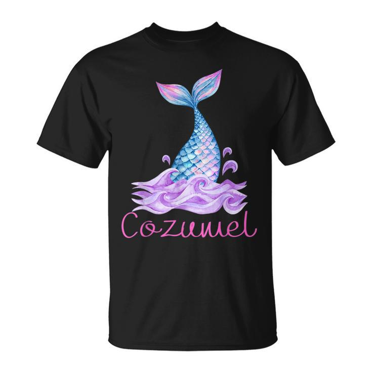 Cozumel Mexico Tropical Mermaid Wave Tail  Unisex T-Shirt