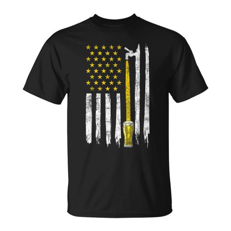 Craft Beer American Flag Usa 4Th Of July Brewery America Unisex T-Shirt