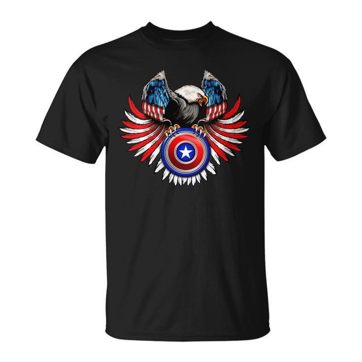 Crest Eagle Shield Wings Star American Flag  4Th Of July  Unisex T-Shirt