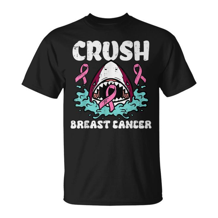 Crush Breast Cancer Awareness Pink Shark Ribbon Toddler Boys T-Shirt