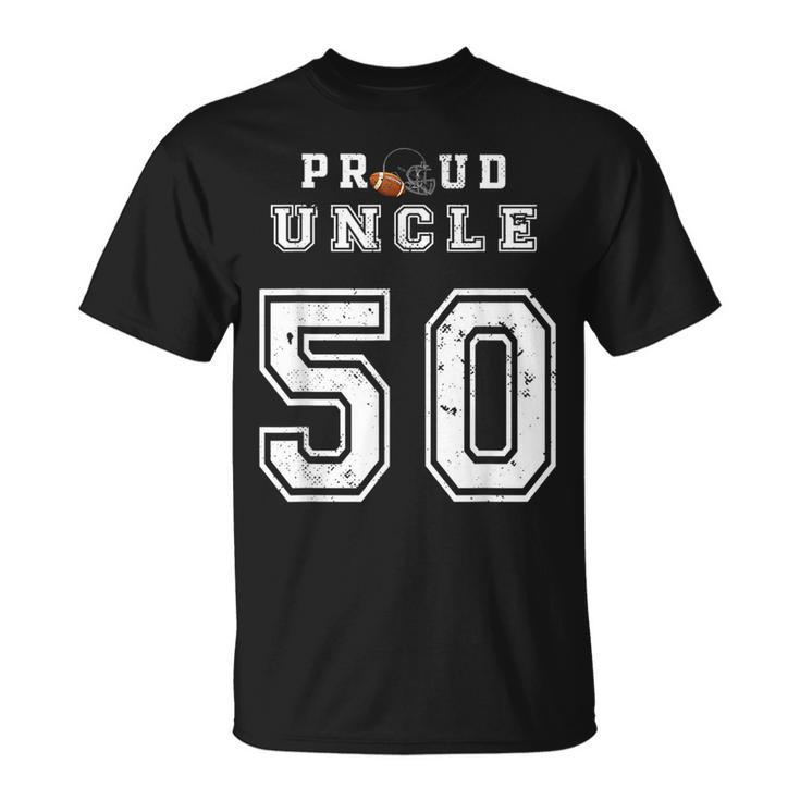 Custom Proud Football Uncle Number 50 Personalized For Men  Unisex T-Shirt