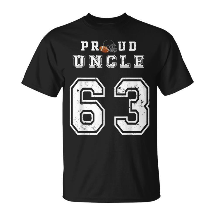 Custom Proud Football Uncle Number 63 Personalized For Men  Unisex T-Shirt