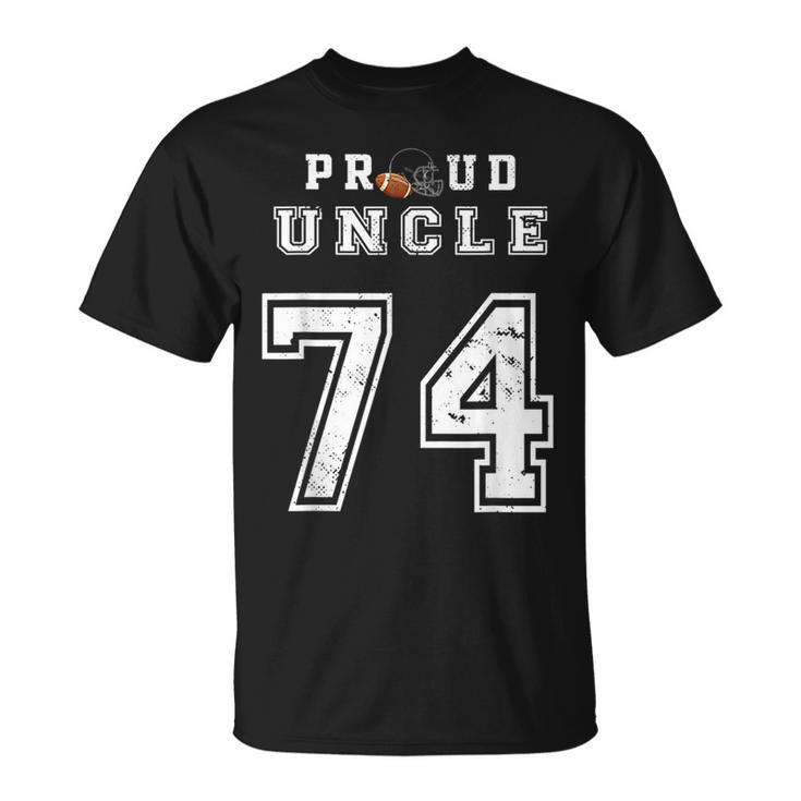 Custom Proud Football Uncle Number 74 Personalized For Men  Unisex T-Shirt