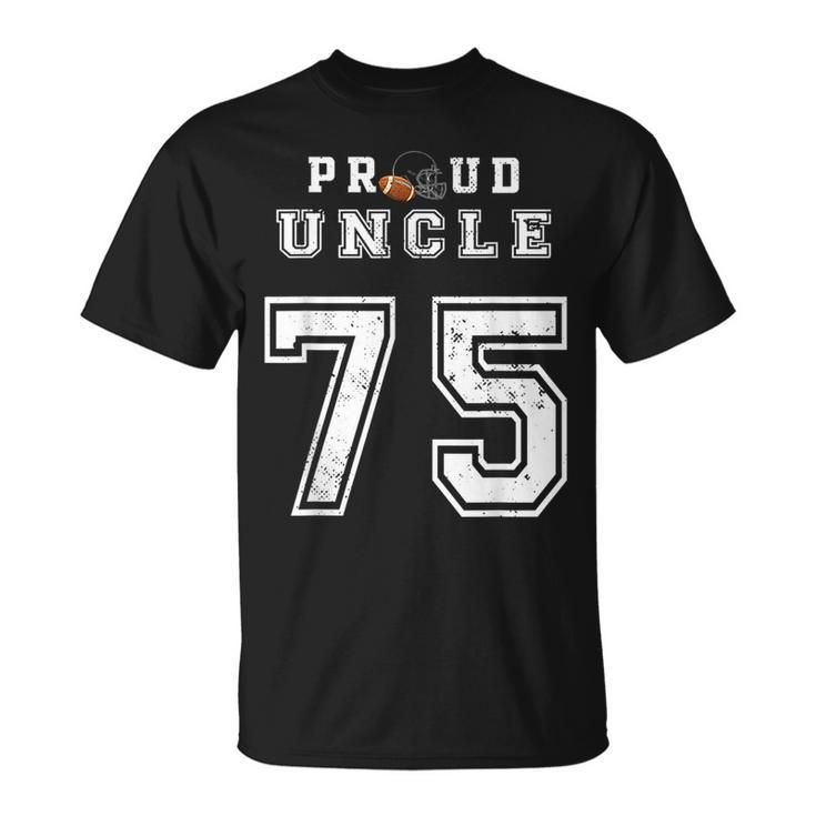 Custom Proud Football Uncle Number 75 Personalized For Men  Unisex T-Shirt