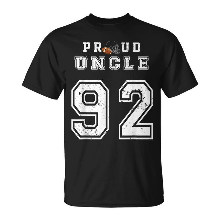 Custom Proud Football Uncle Number 92 Personalized For Men  Unisex T-Shirt
