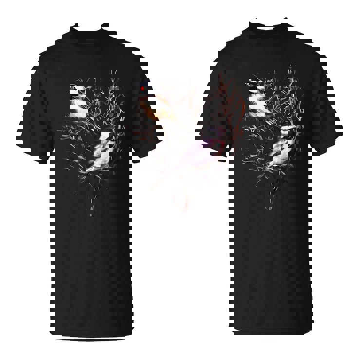 Cute Black Capped Chickadees In Branches T-Shirt