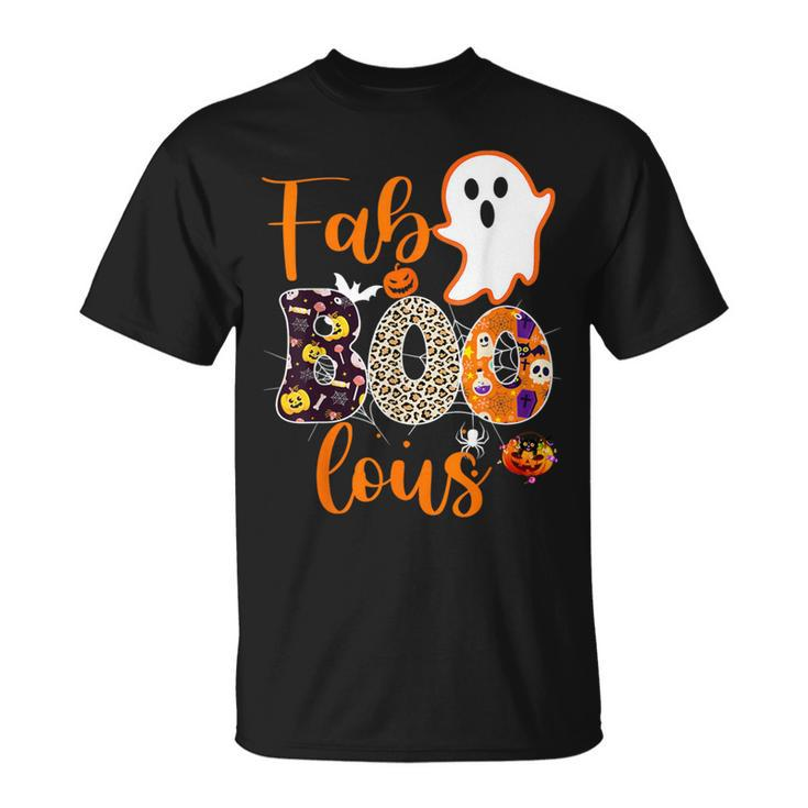 Cute Boo Ghost Halloween Fab Boo Lous Leopard T-Shirt