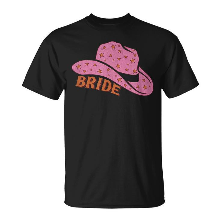 Cute Bridesmaid Bachelorette Party Bride Pink Cowgirl Hat Unisex T-Shirt