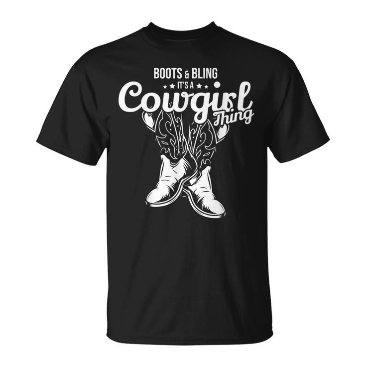 Cute Country Girl Boots Bling Its A Cowgirl Thing Unisex T-Shirt