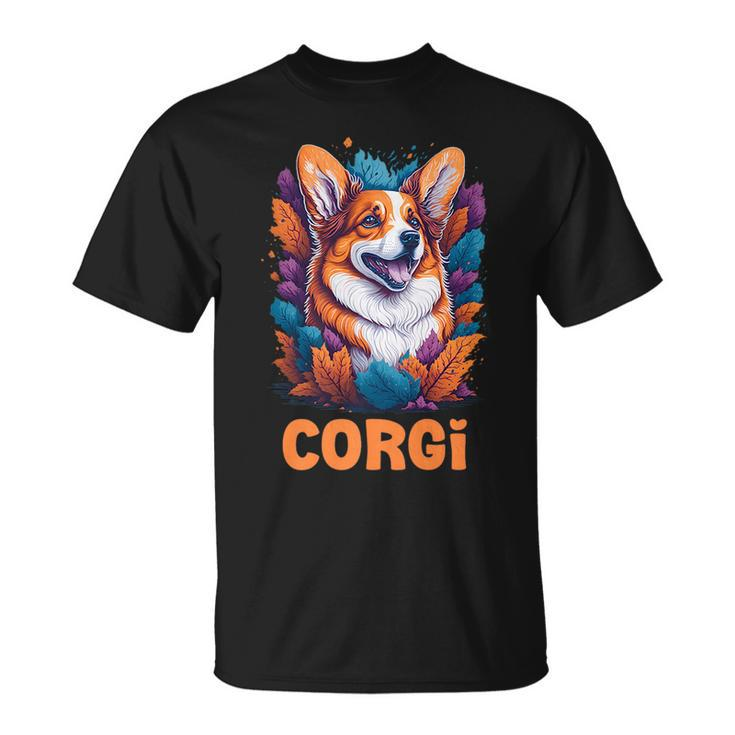 Cute Fluffy Dog Corgi Red - Creative Modern Design   Unisex T-Shirt
