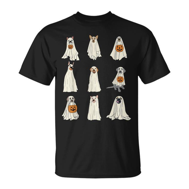 Cute Ghost Dogs Dog Halloween Outfit Costumes T-Shirt