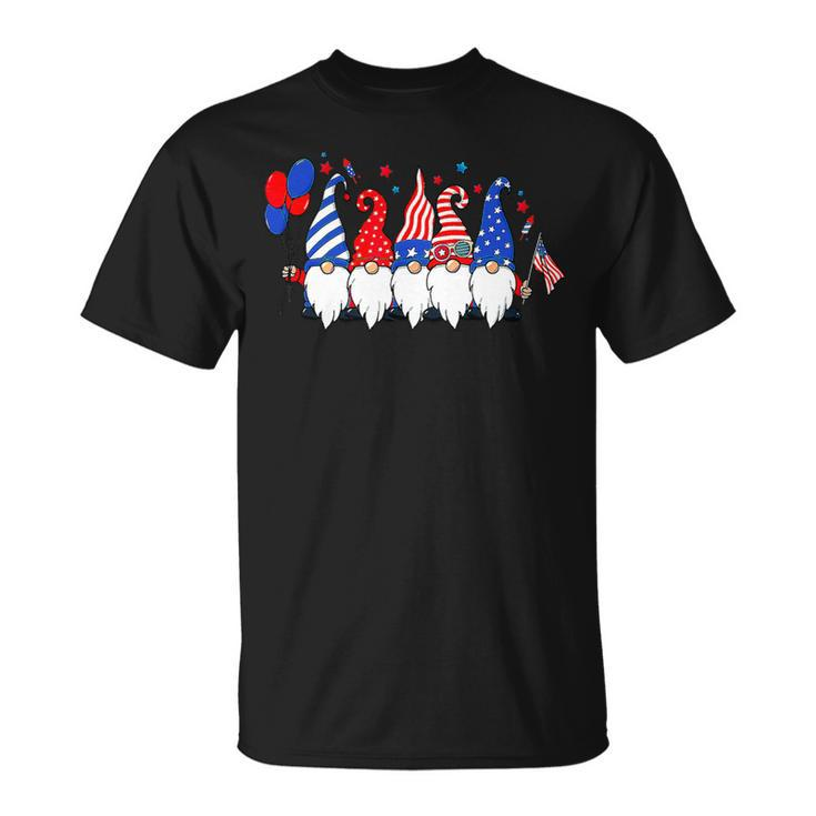 Cute Gnomes American Usa Flag Patriotic Happy 4Th Of July 1 Unisex T-Shirt