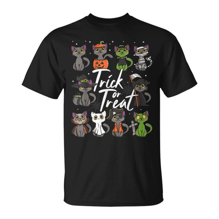 Cute Halloween Cats Trick Or Treat T-Shirt