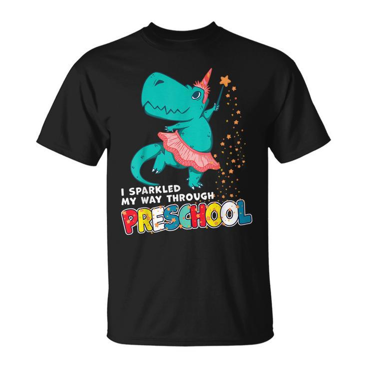 Cute Magical Ballerina Dino Unicorn Preschool Graduation Unisex T-Shirt