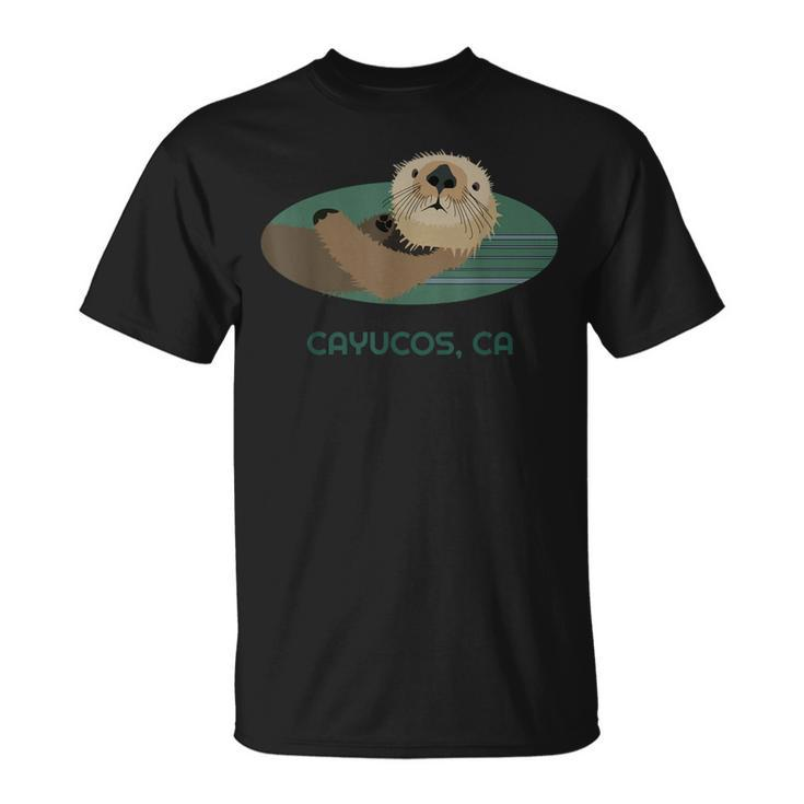 Cute Otter Cayucos California Coast Resident Fisherman T-Shirt