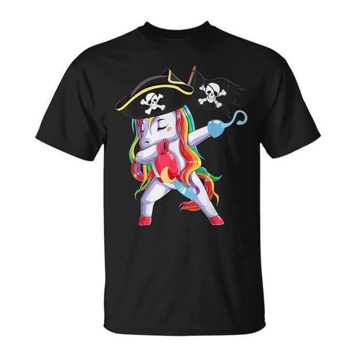 Cute Pirate Unicorn Dabbing Apparel Halloween Costume T-Shirt