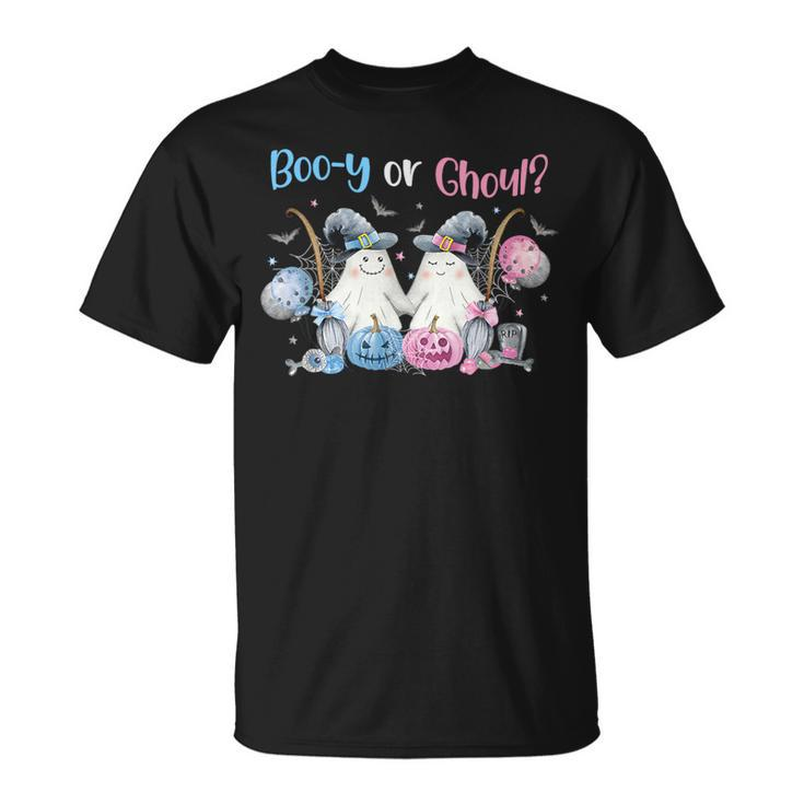 Cute Spooky Witch Ghost Boo-Y Or Ghoul Gender Reveal T-Shirt
