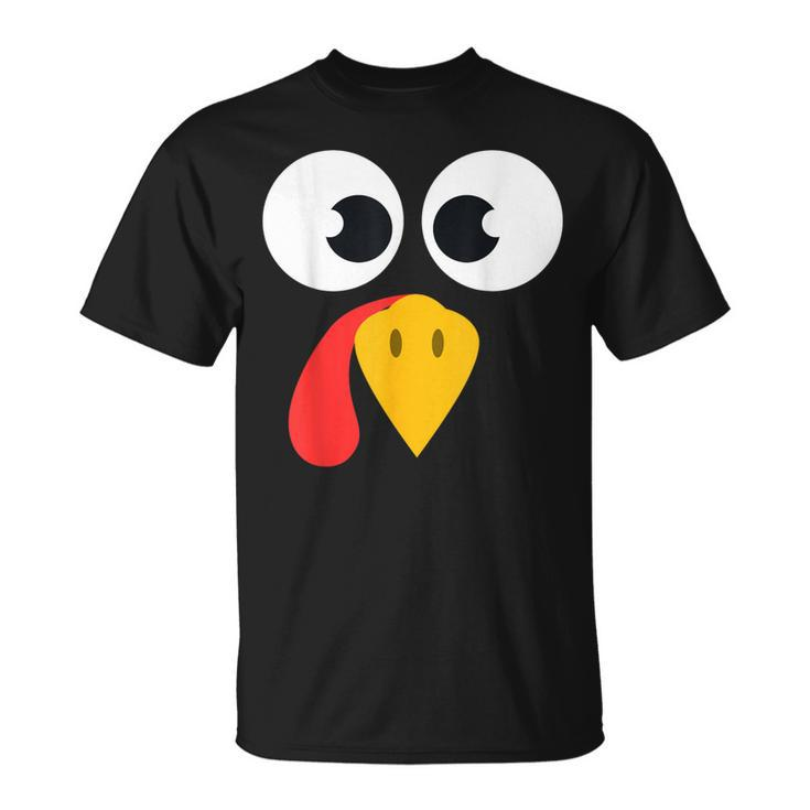 Cute Turkey Face Matching Family Costume Thanksgiving Day T-Shirt