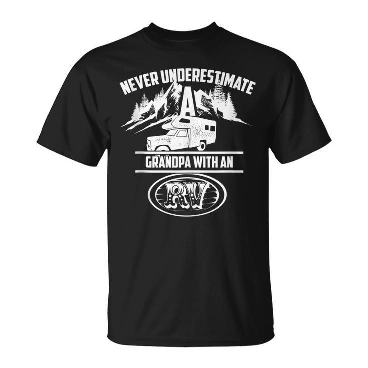 Cute Never Underestimate A Grandpa With An Rv T-Shirt