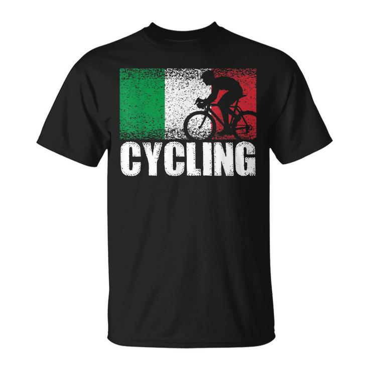 Cycling Sport Italy Flag Italian Bicycle Racing Cyclist  Unisex T-Shirt
